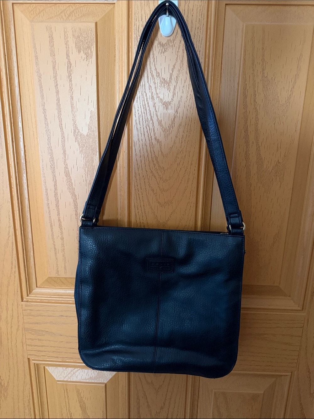 Relic Black Leather Shoulder Bag with Long Strap